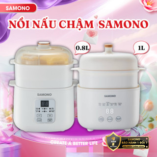 Nồi nấu chậm đa năng SAMONO dung tích 1L/0.8L phiên bản tiếng Việt SC10/ SC08B- Chính hãng BH 1 năm