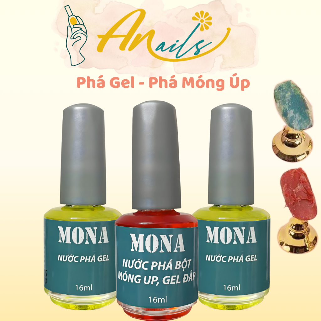 Combo nước phá gel, phá móng úp Mona Nails