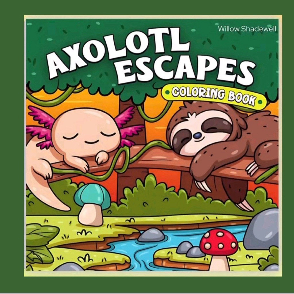 [AXOLOTL] Full bộ tranh tô màu về chú kỳ nhông Mexico siêu cute giấy dày 180gsm