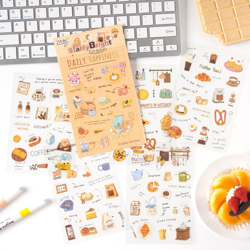 ✨ [SET 6 TỜ] Sticker PET Chống Nước "Love Letters Abound" - Decor Đa Năng Phong Cách Aesthetic ✨