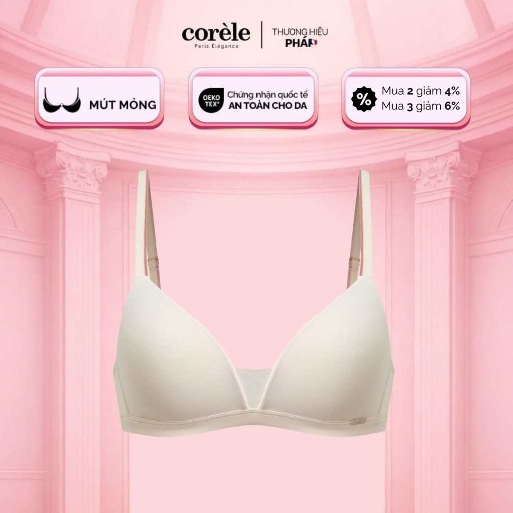 Áo lót nữ Cup tam giác mút mỏng không gọng, vải Modal kháng khuẩn, phù hợp V1 vừa/lớn, chuẩn OEKO-TE