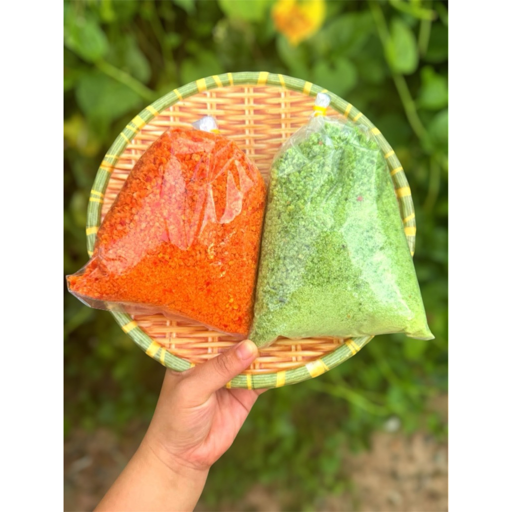 [Combo 1kg] 500gr muối ớt hột xiêm xanh+ 500gr muối ớt hột xiêm đỏ