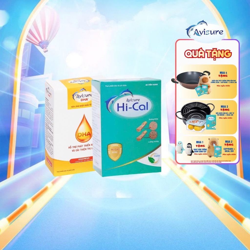 [QUÀ Y HÌNH] Combo Canxi Hữu Cơ Cho Bà Bầu Avisure Hical Và DHA Tinh Khiết Avisure DHA Cho Bà Bầu 10