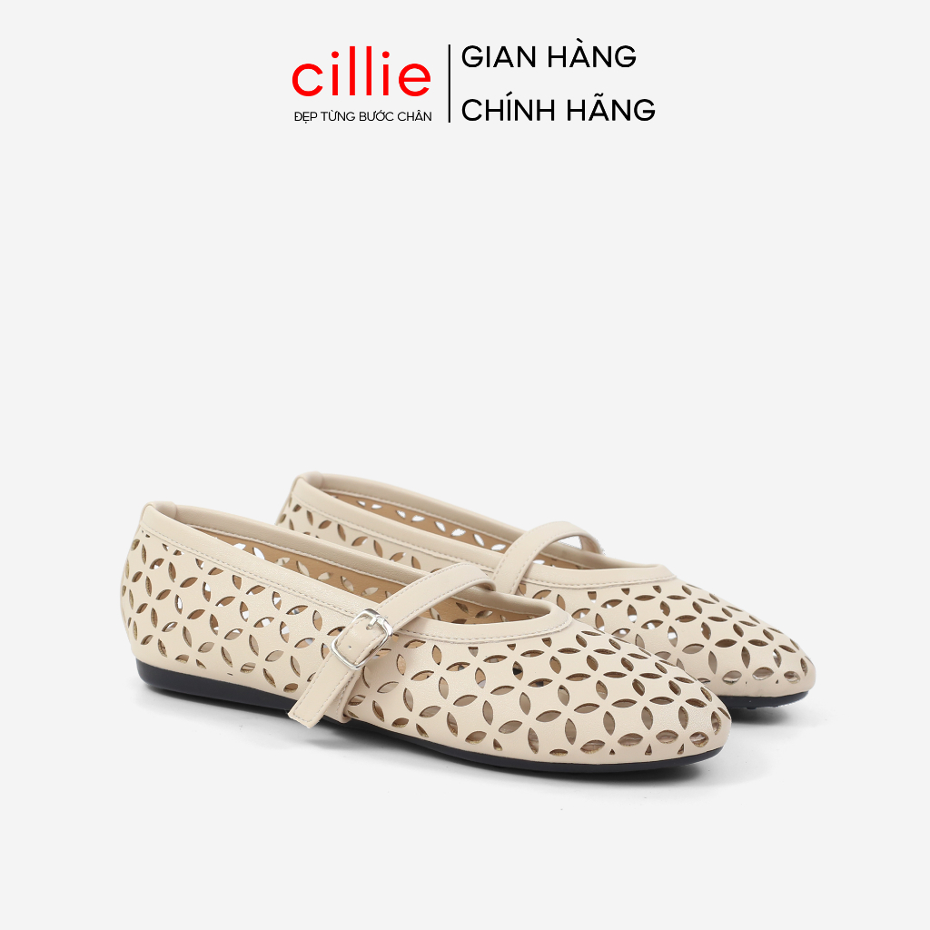 Giày Búp Bê Nữ Cillie Thiết Kế Laser Thoáng Mát Êm Mềm