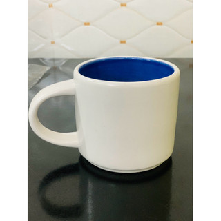 Set 5 cốc sứ trắng có quai gốm Bát Tràng