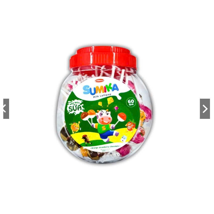 Kẹo Mút Sumika Mix Vị Sữa Cafe - Sữa Dâu - Sữa Cam Bibica