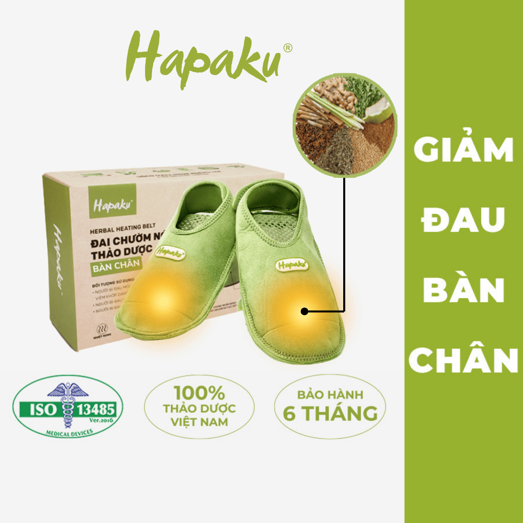 Đai Chườm Thảo Dược Bàn Chân HAPAKU, Giảm Nhức Mỏi Tê Bì Bàn Chân, Lưu Thông Khí Huyết, Máy Massage Chân
