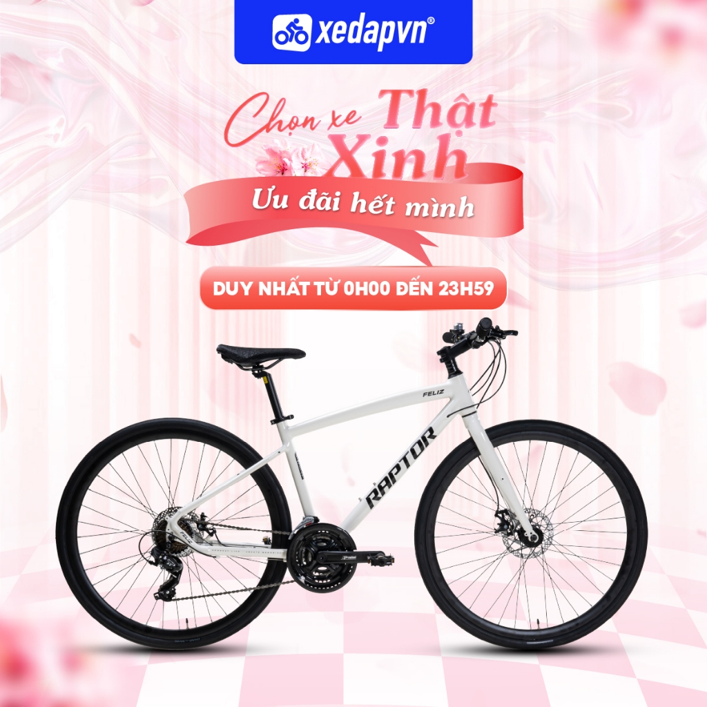 Xe Đạp Touring RAPTOR FELIZ 1 – Bánh 700C, 24 Tốc Độ – Cho Người Cao 1m55–1m75 – Phanh Đĩa, Nhẹ Êm |