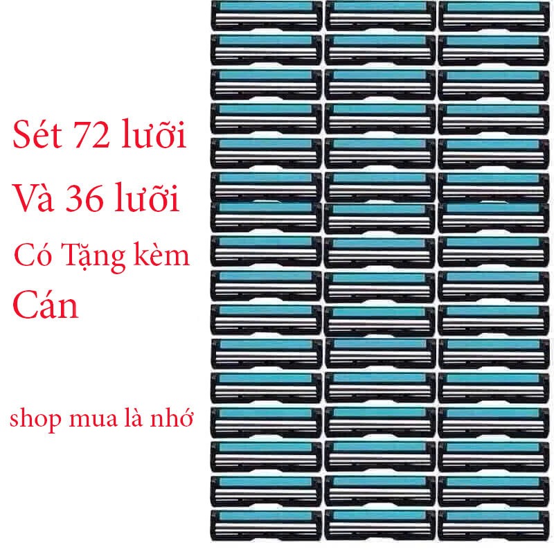 Sét dao cạo râu 72 luoi + Tặng 2 cán dao cạo râu và hộp nhựa đựnġ cán daocaorau Tặng ged bôi mềm râu
