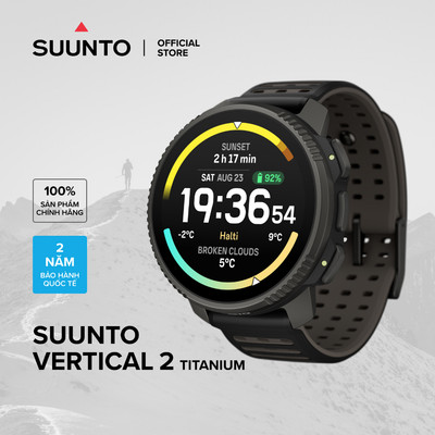 Đồng hồ thể thao Suunto Vertical 2 viền Titanium, màn Amoled, Offline map, Gps đa băng tầng, Pin 20+ ngày - Bh 2 năm