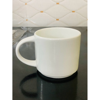 Set 5 cốc sứ trắng có quai gốm Bát Tràng