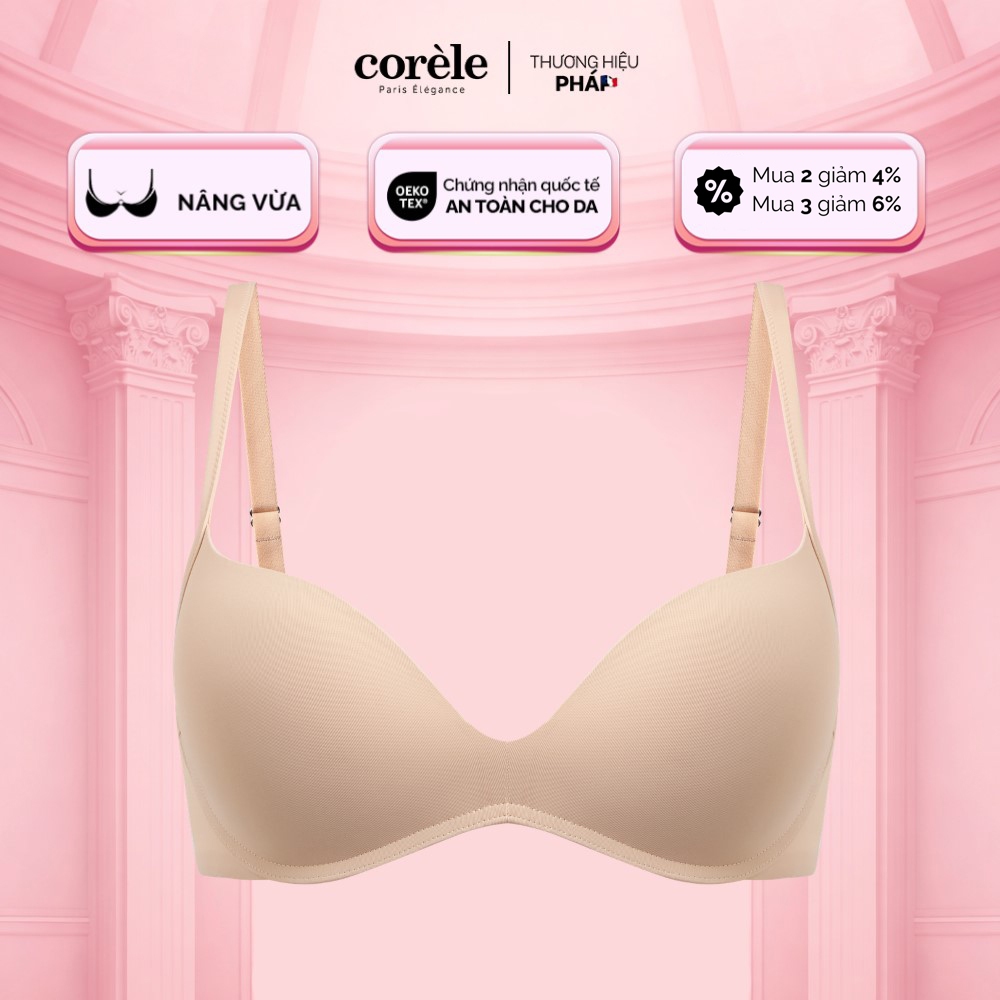 Áo ngực nữ nâng vừa 2cm không gọng, Cup đúc liền khối, thun lạnh mịn mướt - chuẩn an toàn OEKO-TEX |