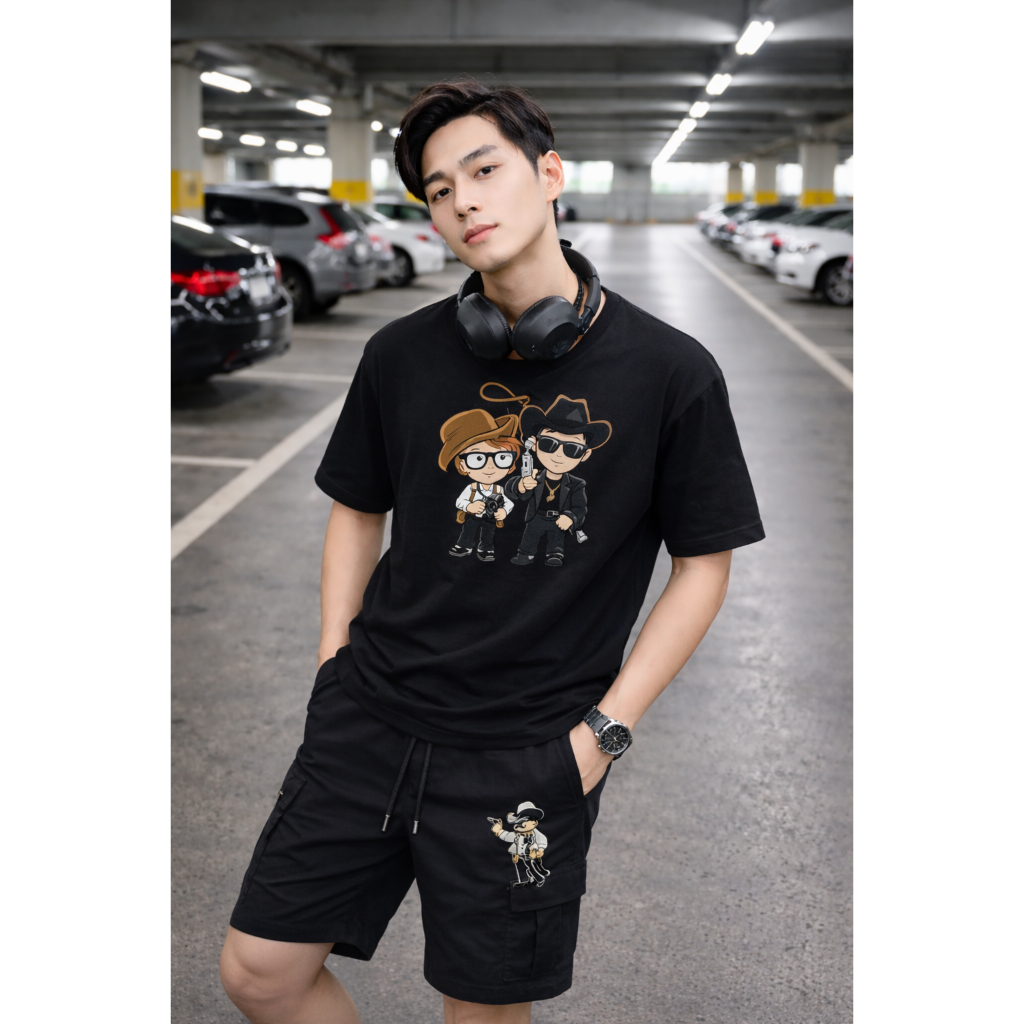 Áo Quần Nam DG Cao Bồi Áo Thun + Quần Short Thể Thao Co Giãn Thoáng Mát Boy Cháy Phố Hàn Quốc 2026