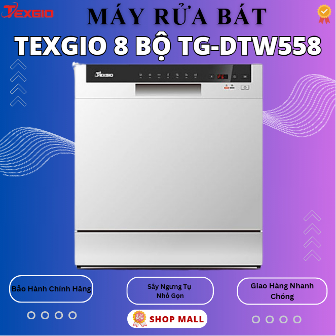 Máy rửa bát Texgio 8 Bộ TG-DTW558