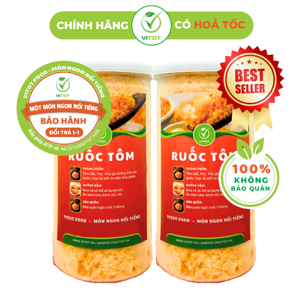 [HỎA TỐC] Ruốc Tôm Hạ Long Loại 1 VITOT | Chà Bông Tôm Nguyên Sợi Thơm Ngon | Ăn Cơm, Cho Bé