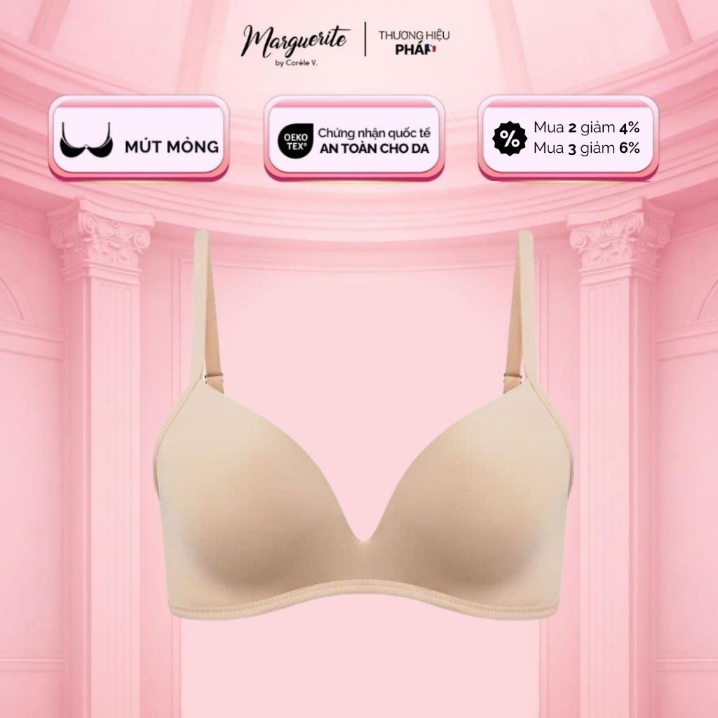 Áo Lót Nữ Không Gọng Đệm Mỏng, Phù Hợp V1 Vừa/Nhỏ, Cup Đúc Liền Khối Nâng Nhẹ, Chuẩn An Toàn OEKO-TEX | CORÈLE 90181