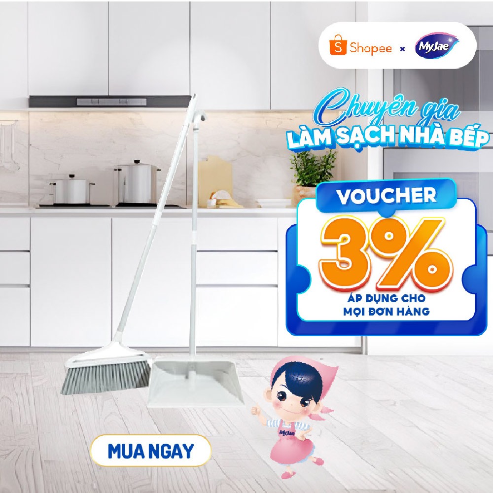 Set chổi quét nhà đa năng MyJae kèm hốt rác tiện dụng
