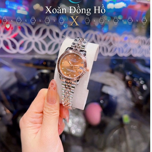 Đồng Hồ Nữ Mặt Tròn Dây Thép Bền Bỉ Không Rỉ Sang Trọng Có Lịch Ngày Size 30Mm Đeo Tay Women A31