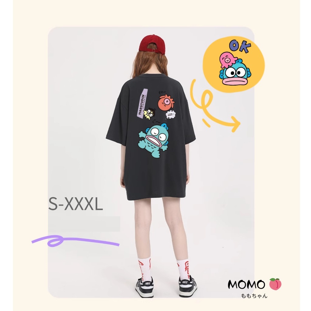 Áo đôi tay ngắn form rộng in hình Hangyodon dễ thương, chất cotton mềm mại unisex t shirt by cotton