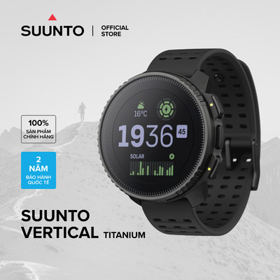 Đồng hồ thể thao Suunto Vertical Titanium Solar, Sạc năng lượng mặt trời, Pin 60+ ngày, GPS đa băng tầng - BH 2 năm