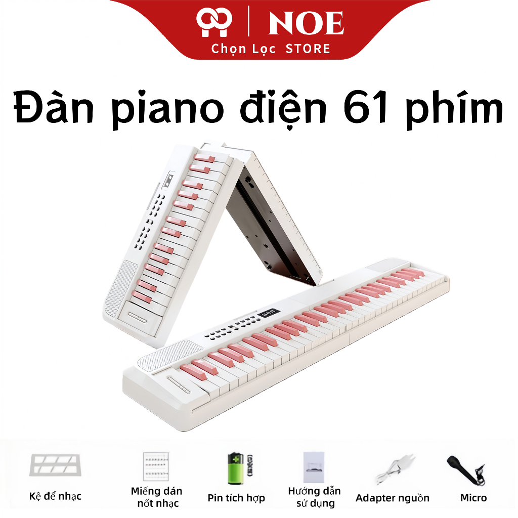 Đàn piano điện 61 phím. Phím cảm ứng lực, cảm giác chơi giống đàn piano thật đến từng chi tiết. Mở g