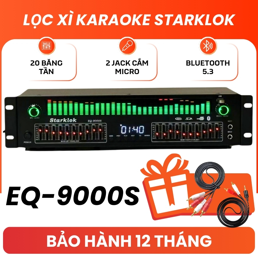 Lọc xì karaoke Starklok EQ9000s, Lọc xì âm thanh equalizer cao cấp, Bộ lọc âm thanh cao cấp chống hú
