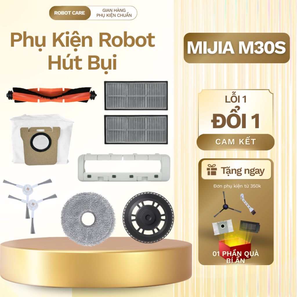 Phụ kiện robot hút bụi Mijia M30S (D103CN) - Phụ kiện robot hút bụi lau nhà M30S - Chổi robot hút bụ
