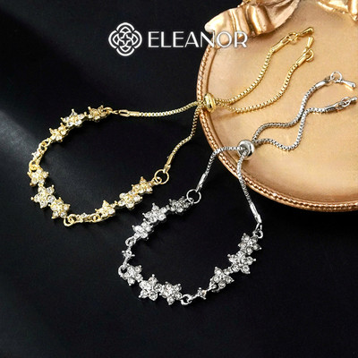 Vòng tay nữ dây rút Eleanor Accessories hình hoa đính đá phụ kiện trang sức lắc tay 11631