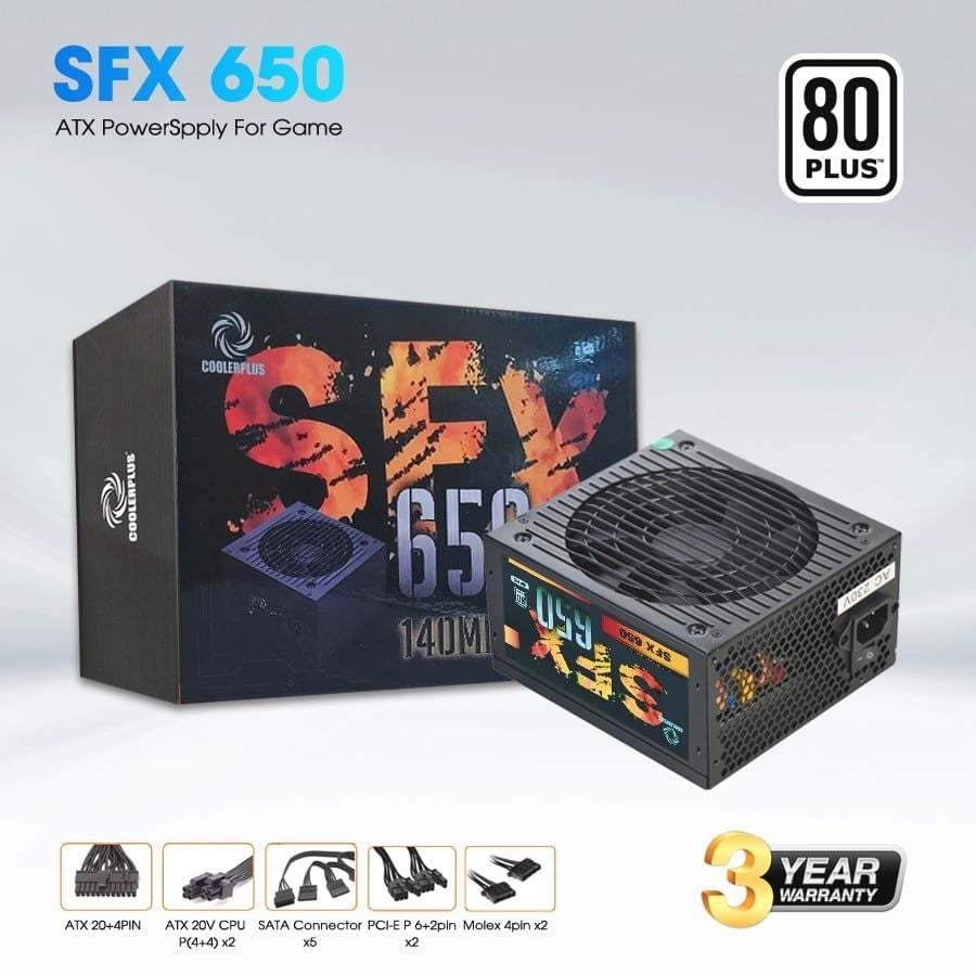 Nguồn Máy Tính SFX 650 - SFX 750 600W/750W (2CPU) 80Plus – PSU Gaming Quạt 140mm cấu hình khủng
