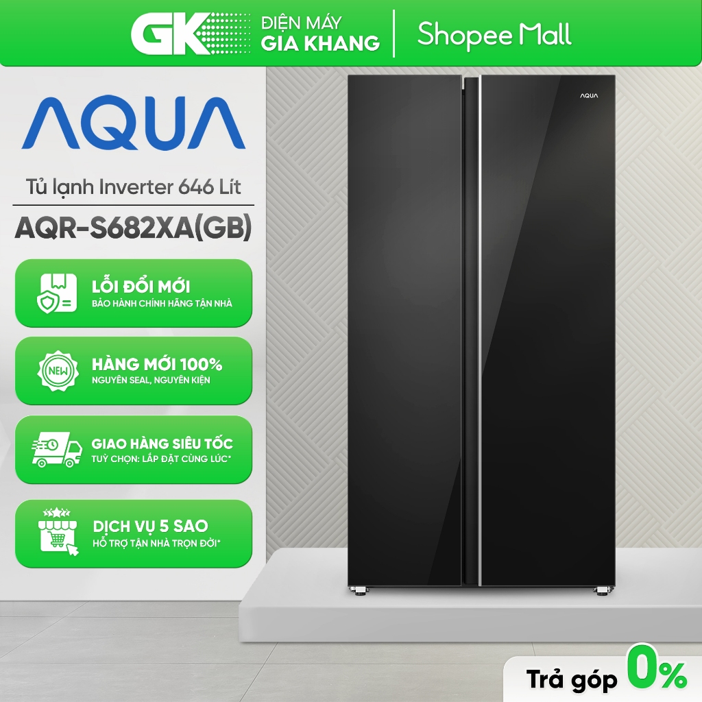 AQR-S682XA(GB) 646 Lít | AQR-S633XA(SL) 569 Lít - Tủ Lạnh Aqua Inverter [Freeship HCM]