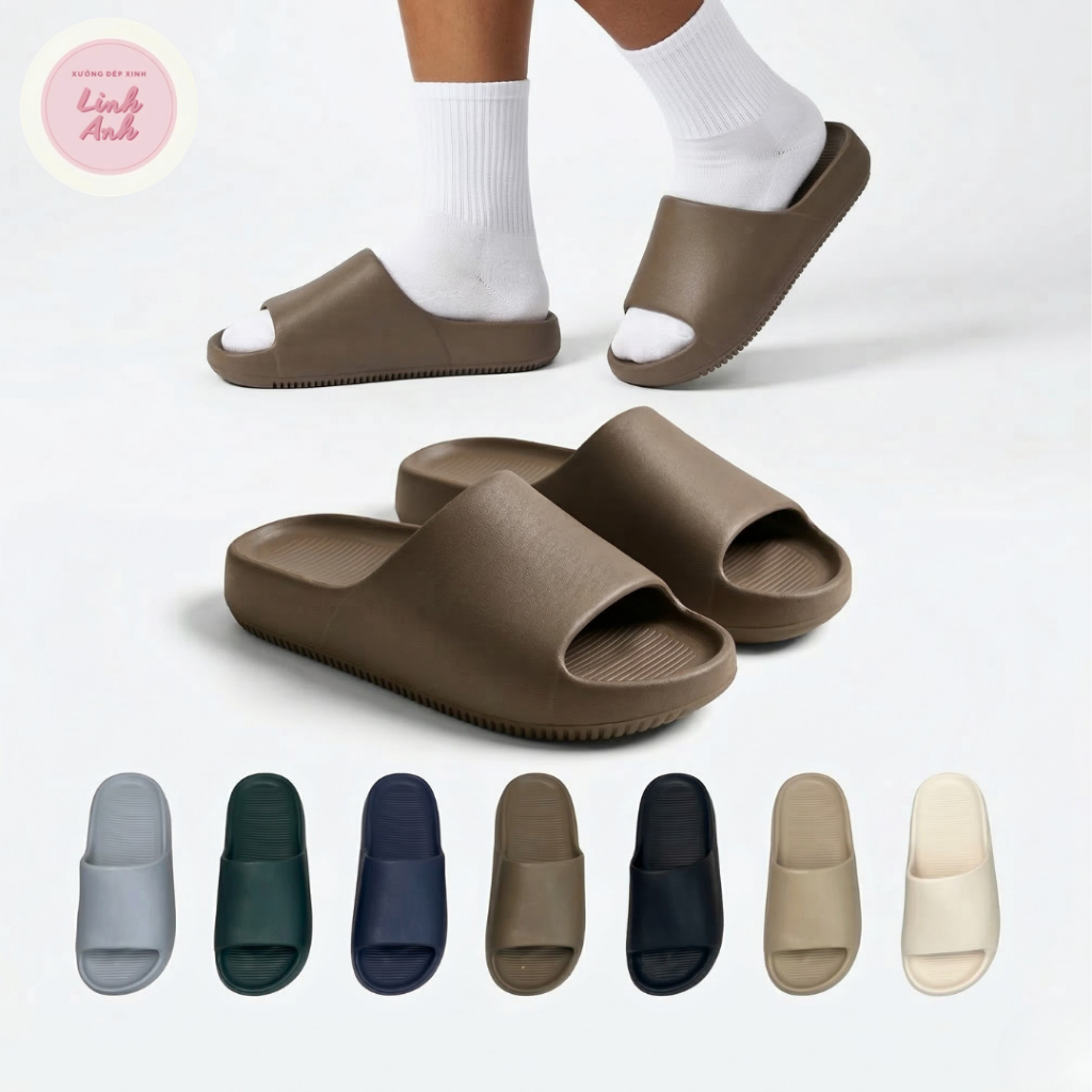 [Tăng 1 size] Dép bánh mì dép lê nam nữ cao 3,5cm đế bằng chất caosu eva đi êm chống trơn- HQ011 TRƠ