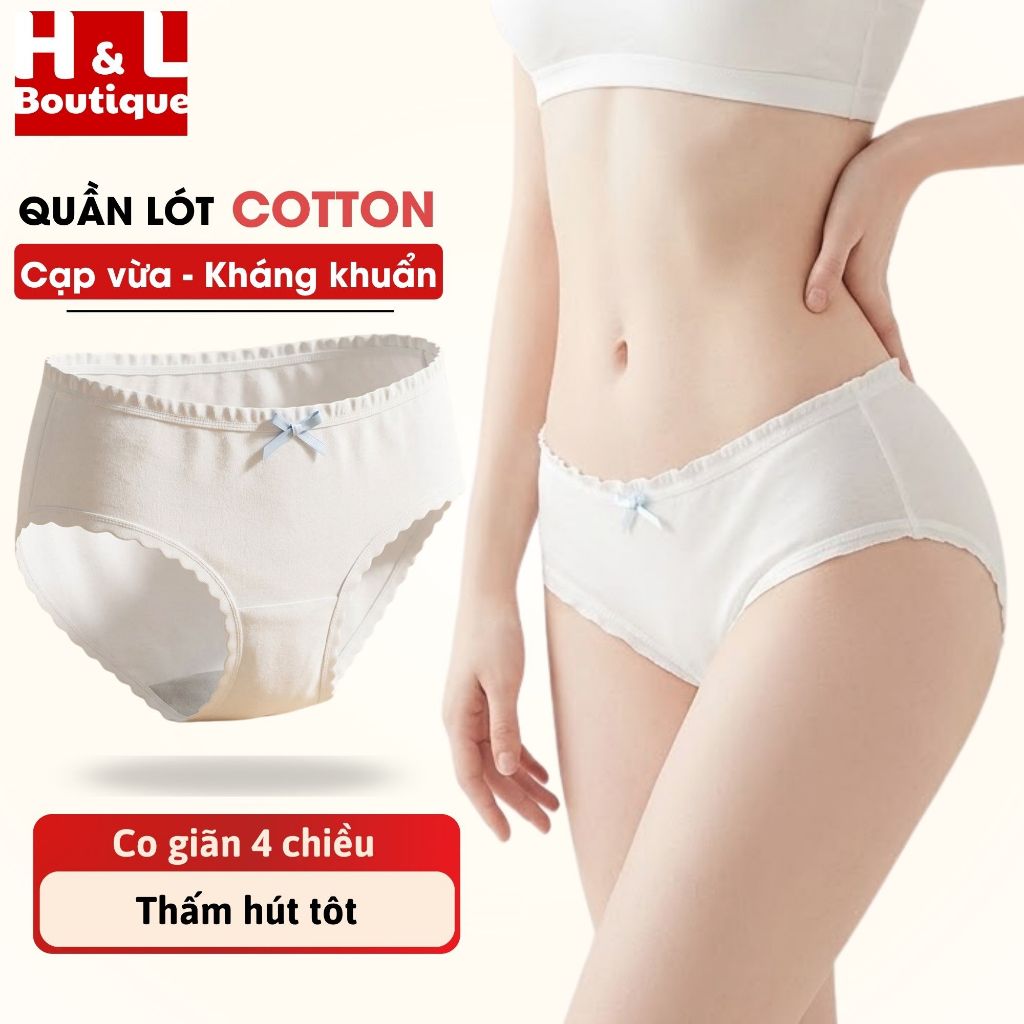 Quần Lót Nữ Cotton Viền Ren Quyến Rũ - Quần Lót Cotton Thoải Mái Thoáng Mát HL BOUTIQUE L4119