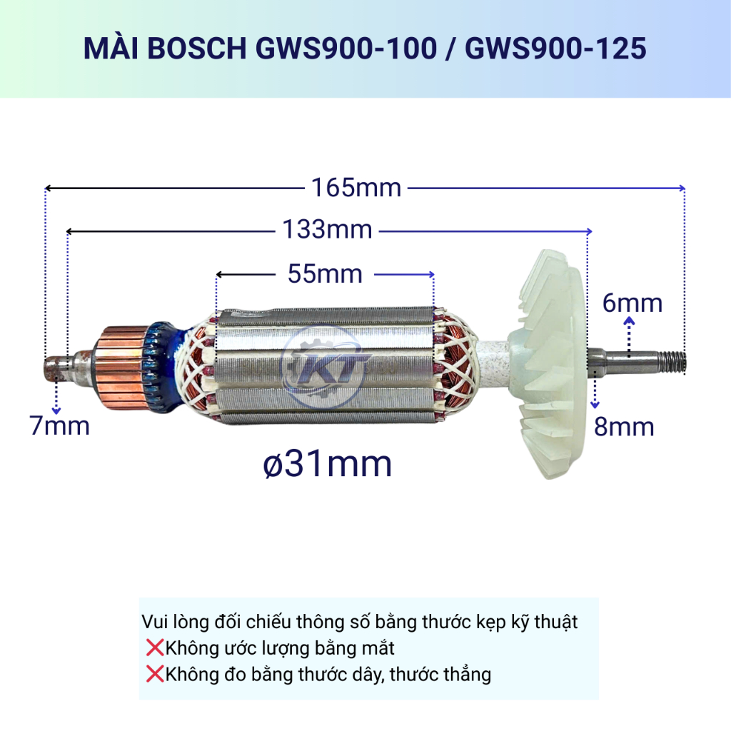 Rotor (ruột) mài BOSCH GWS 900-100 / GWS 900-125