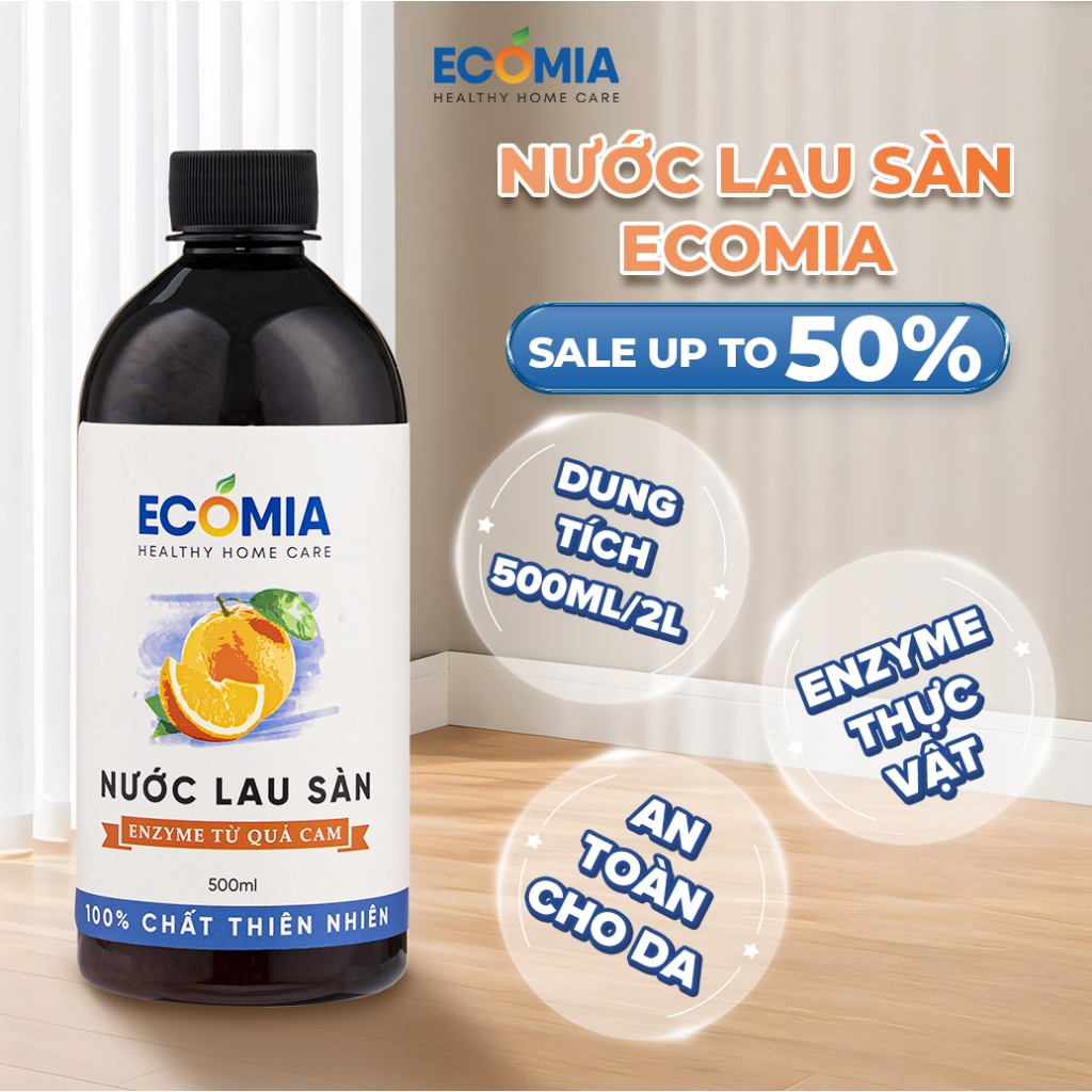Nước Lau Sàn Sinh Học Ecomia – Enzyme Cam Tự Nhiên, Làm Sạch Sàn, Khử Mùi, Đuổi Côn Trùng
