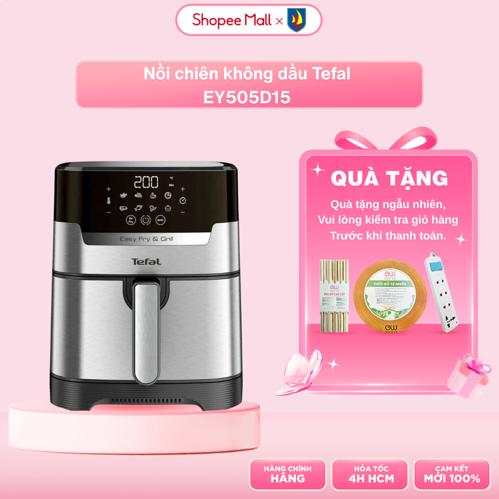 Nồi chiên không dầu Tefal EY505D15 -Dung tích 4.2 Lít - Công nghệ chiên Rapid Air - Hàng chính hãng