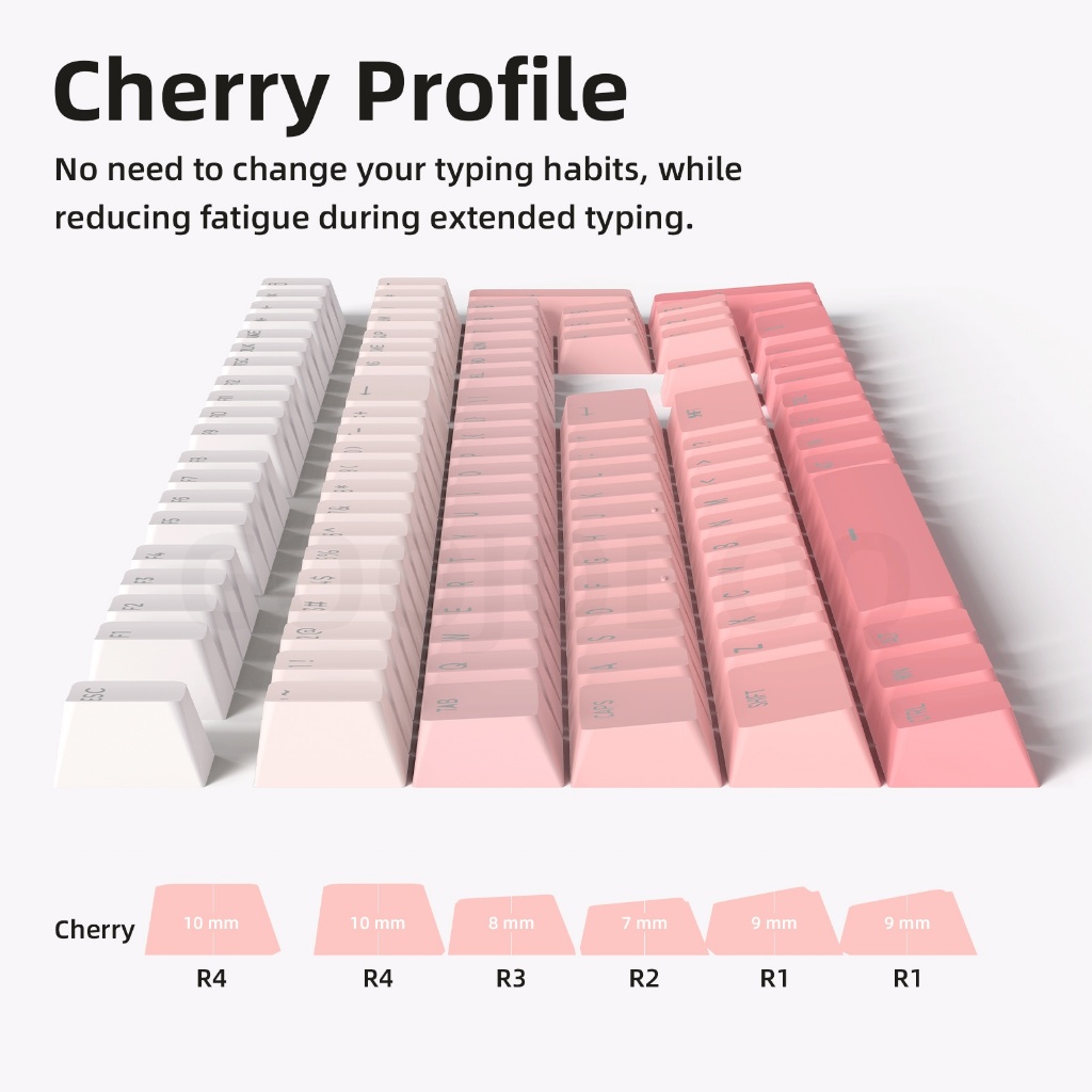 Nắp phím Bàn phím cơ GOOJODOQ 133 phím, keycap gradient cao cấp, mặt trước trong suốt, chống dầu | BigBuy360 - bigbuy360.vn