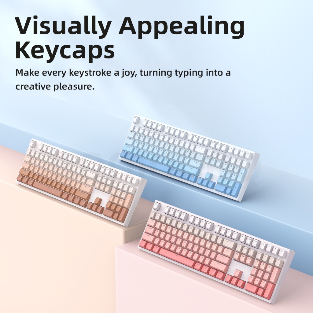 Nắp phím Bàn phím cơ GOOJODOQ 133 phím, keycap gradient cao cấp, mặt trước trong suốt, chống dầu | BigBuy360 - bigbuy360.vn
