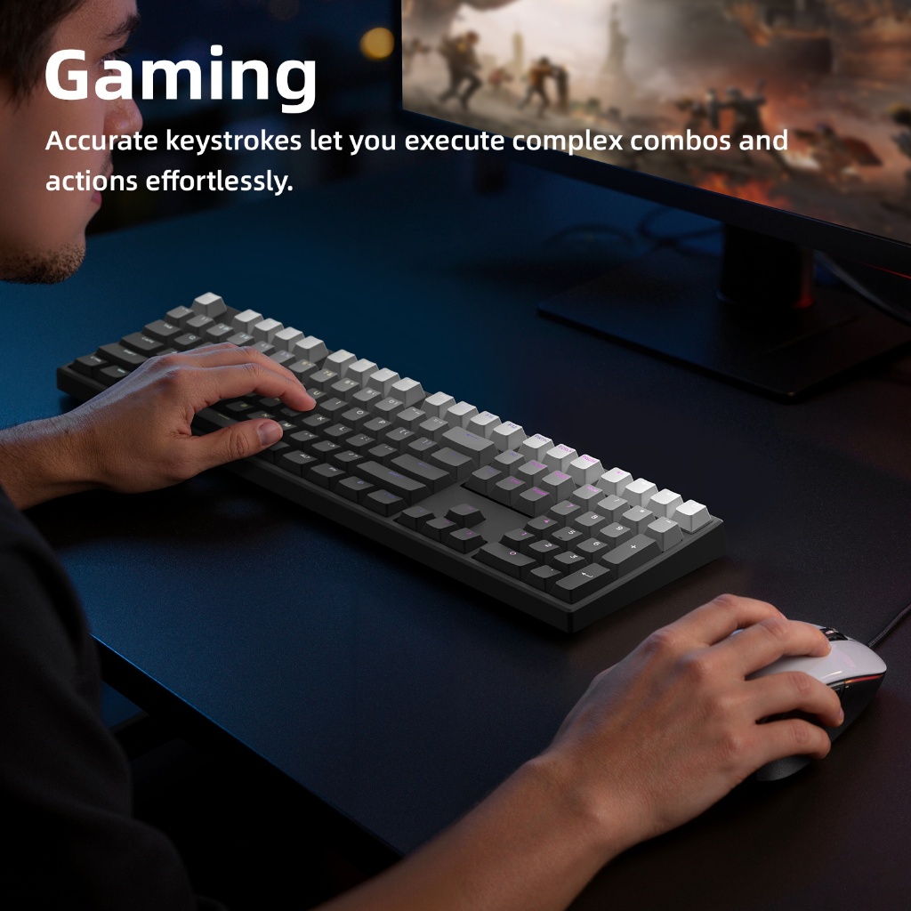 Nắp phím Bàn phím cơ GOOJODOQ 133 phím, keycap gradient cao cấp, mặt trước trong suốt, chống dầu | BigBuy360 - bigbuy360.vn