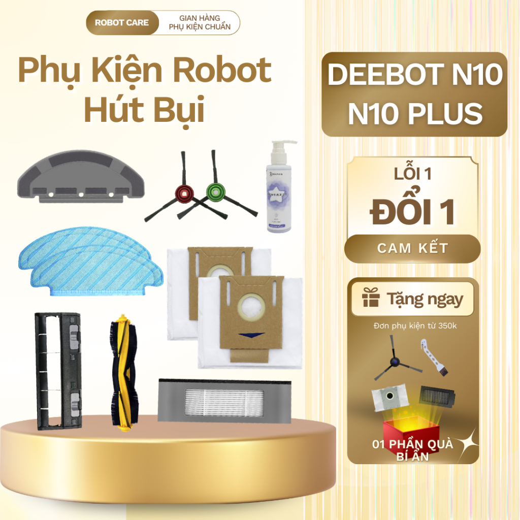 Phụ kiện robot hút bụi Deebot N10, N10 Plus  - Phụ kiện chất lượng cho robot hút bụi lau nhà Deebot 