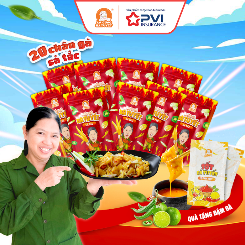 (tặng 2 gói sốt chấm) COMBO 20 CHÂN GÀ SẢ TẮC -  ĂN CÙNG BÀ TUYẾT M43