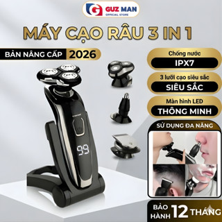 [THẺ TRÚNG THƯỞNG] Máy Cạo Râu Đa Năng 4 in 1, Máy tỉa lông mũi, Công nghệ mới 4D chống nước IPX7