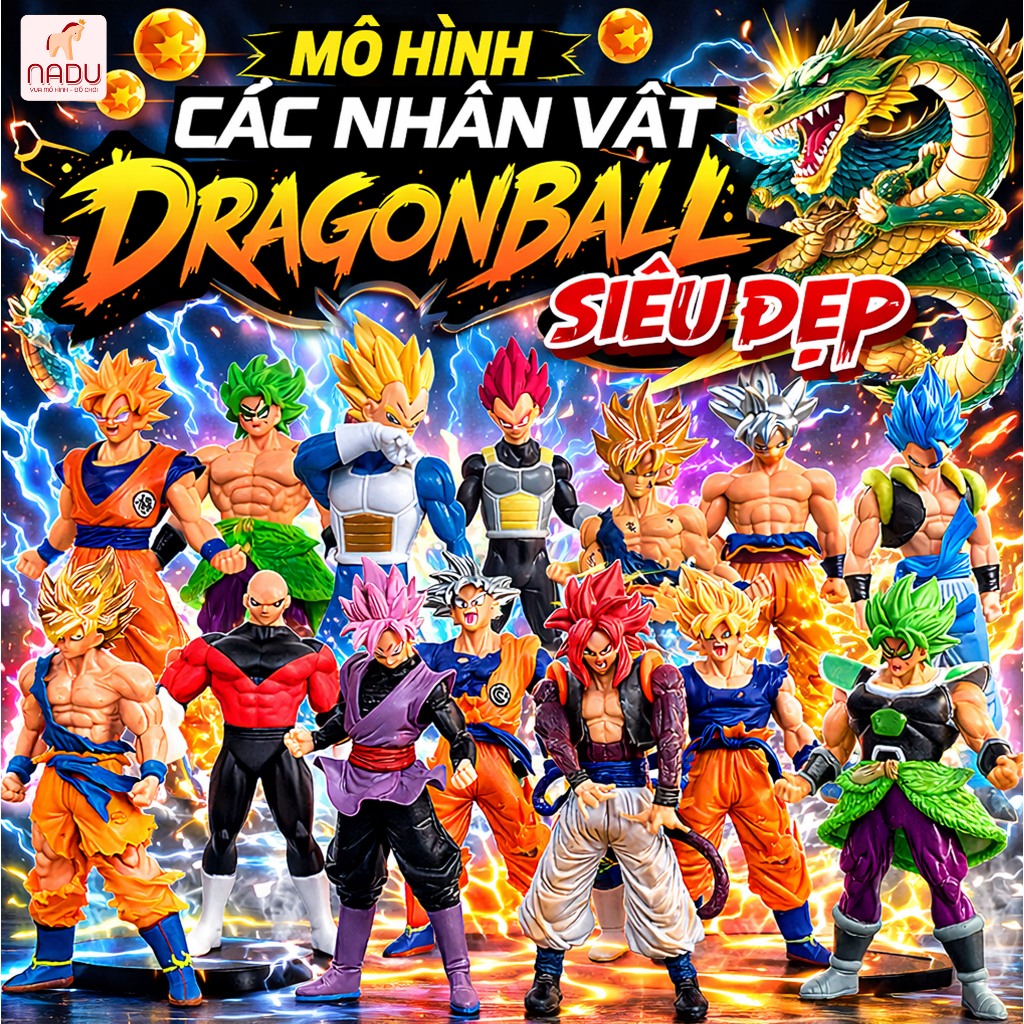 Mô hình Dragon Ball – Goku Super Saiyan, Vegeta, Broly – Cao 17-18cm – Đẹp, sắc nét