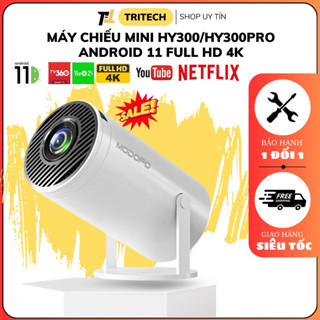 MODOFO Máy chiếu mini HY300 Full HD android 11.0 độ sáng 8000 lumens Bluetooth 5.0 kết nối nhiều thiết bị độ phân giải