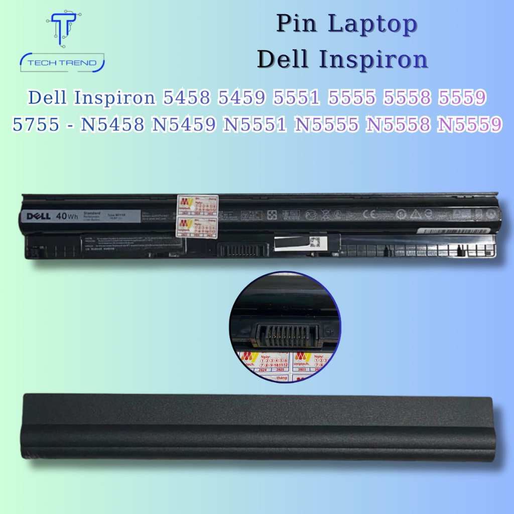 Pin laptop Dell Inspiron 5458 5459 5551 5555 5558 5559 5755 - N5458 N5459 N5551 N5555 N5558 N5559