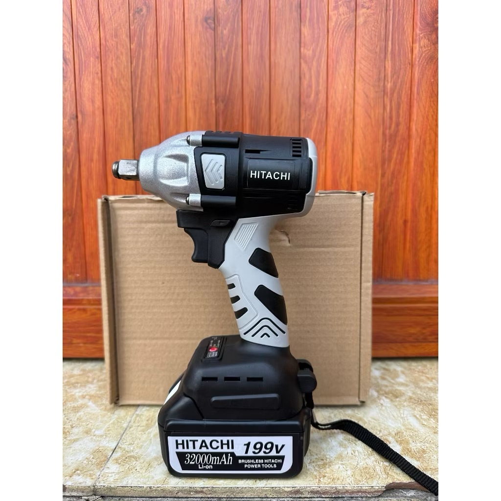 thân máy Siết Bulong Hitachi+pin 199V Không chổi than