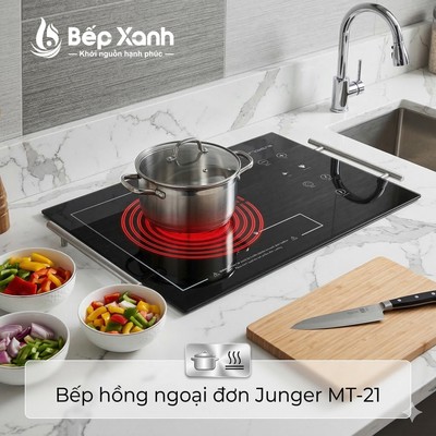 Bếp hồng ngoại đơn Junger MT-21 - Nấu được mọi loại nồi chảo - Bảo hành 24 tháng