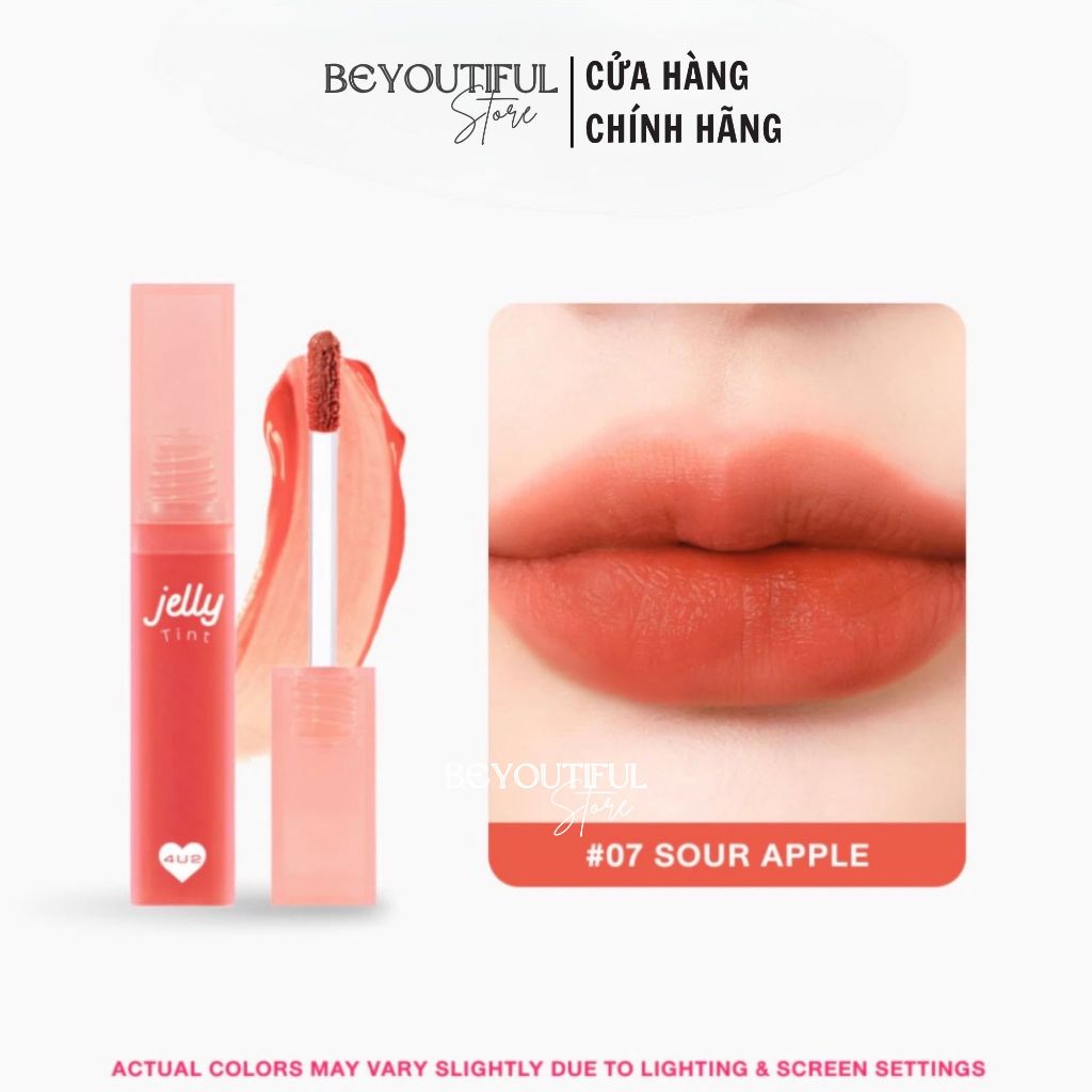 [QUÀ TẶNG] Son Tint Thạch 4U2 Jelly Tint 4g - Màu 07 Sour Apple