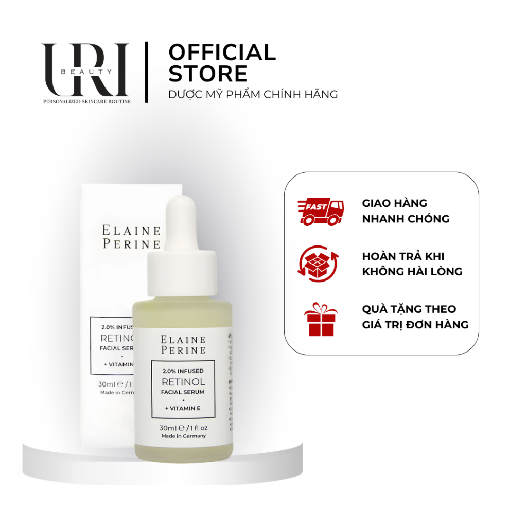 [Chính Hãng] ELAINE PERINE 2% Infused Retinol Facial Serum + Vitamin E – Serum Retinol 30ml