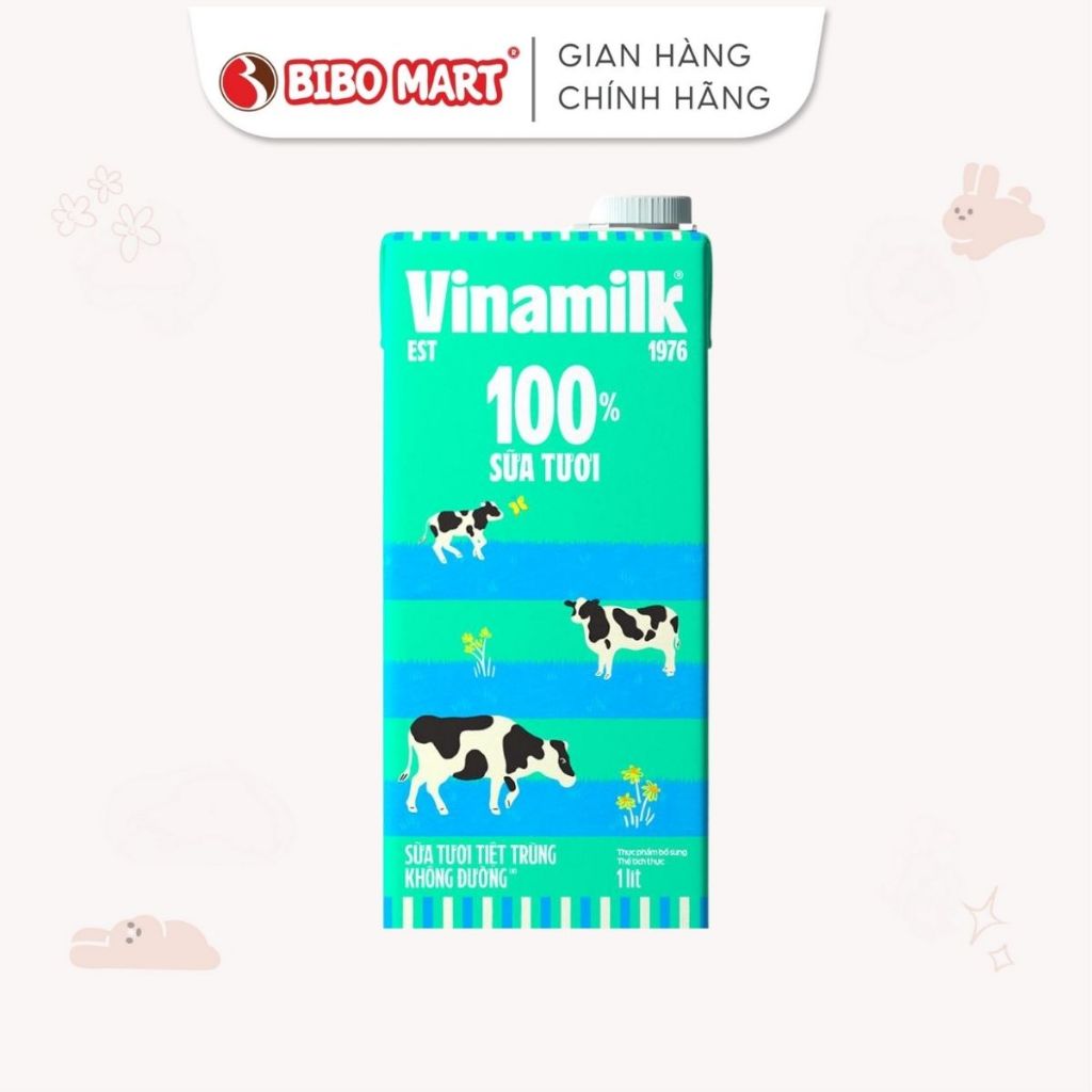 Sữa tươi tiệt trùng Vinamilk không đường 1 Lít - BIbomart