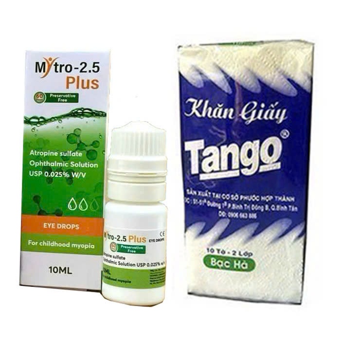 Nhỏ mắt cận thị Mytro 0.025 plus 10ml, sản phẩm tương tự Myatro 0.025